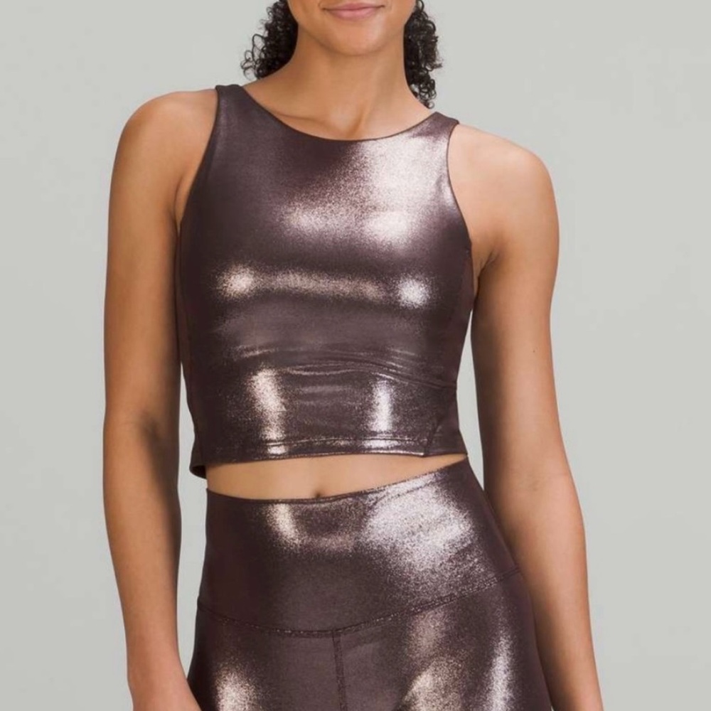 Lululemon Align High Neck Chrome Crop Top